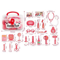 Набір лікаря 8807 A-1 (72/2) стетоскоп, окуляри, молоточок, шприц, термометр, ліхтарик, скальпель, щипці, ножиці, пінцет, аксесуари, в боксі