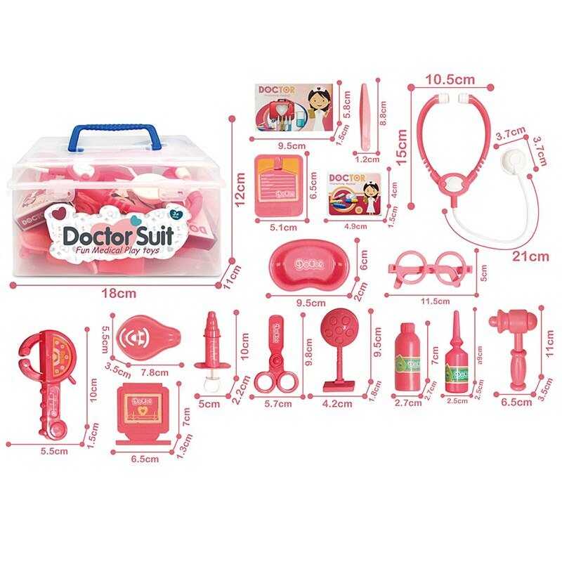 Набір лікаря 8807 A-3 (72/2) стетоскоп, медичне приладдя, муляжі ліків, окуляри, в боксі