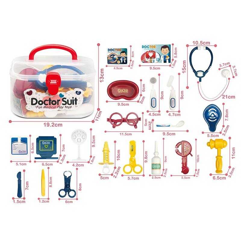 Набір лікаря 8807-1 (72/2) стетоскоп, медичне приладдя, муляжі ліків, окуляри, в боксі