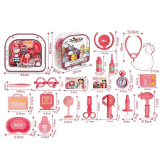 Набір лікаря 8828 A-1 (24) стетоскоп, медичне приладдя, муляжі ліків, окуляри, в слюді