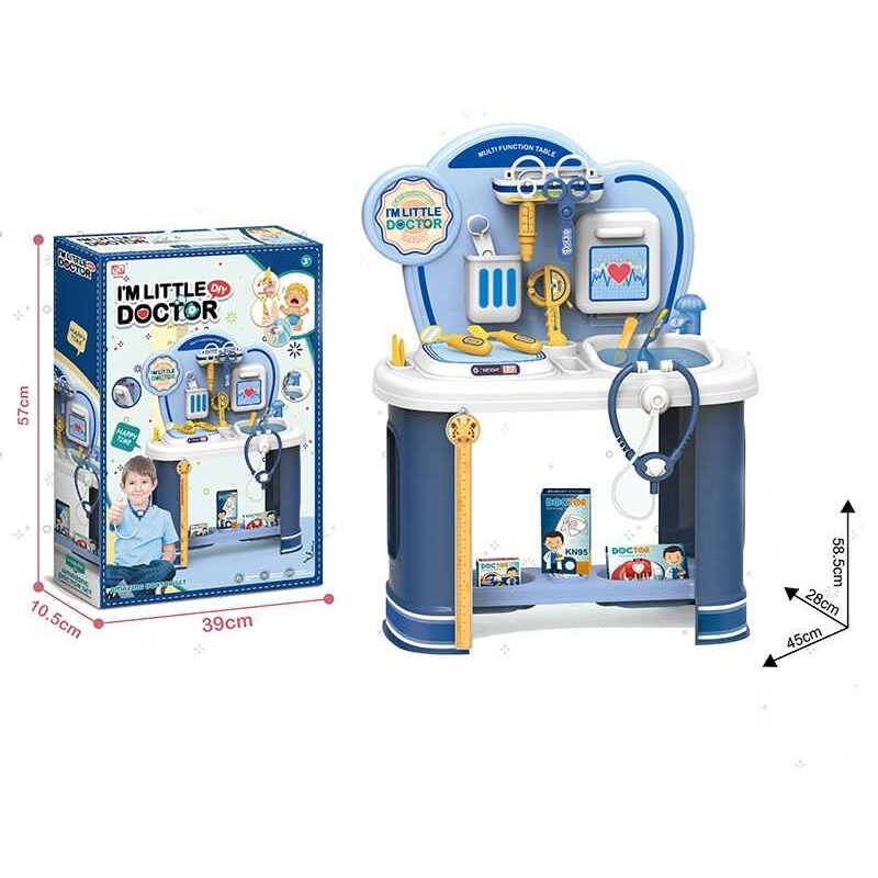 Набір лікаря 8832-1 (18) столик з поличками 46х25х59 см, медичне приладдя, ліки, рухливі елементи, в коробці