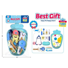 Набір лікаря 9093 (168/2) стетоскоп, термометр, прилад для перевірки зору, уби, ліки та операційне приладдя, у пакеті