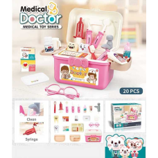 Набір лікаря PT 2 A (36/2) “Doctor Medical“, 20 елеметів, помпове накачування, колір рожевий, у коробці