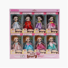 Набір ляльок 1910 Q2 (24/2) ЦІНА ЗА 8 ШТУК В БЛОЦІ, 15 см, імітація скляних очей, шарнірні суглоби, в коробці 