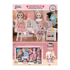 Набір ляльок 2027-12 (18) 2 ляльки, шарнірні суглоби, імітація скляних очей, підсвічування, аксесуари, велосипед, в коробці