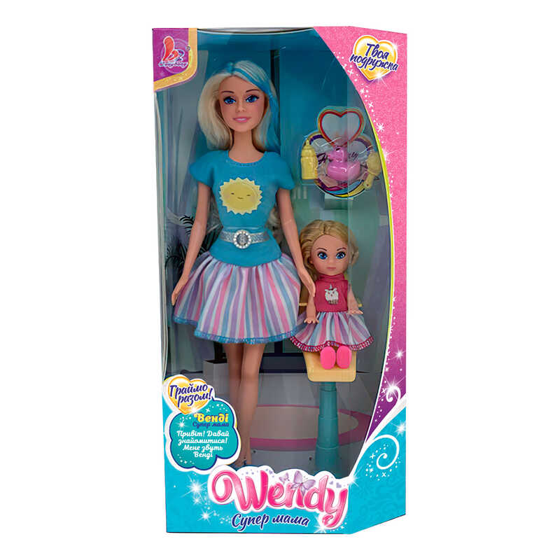 Набір ляльок 41841 (24/2) “Wendy“, “Супер мама“, висота 30 см, міні-лялька, аксесуари, в коробці Набір ляльок 41841 (24/2) “Wendy“, “Супер мама“, висота 30 см, міні-лялька, аксесуари, в коробці