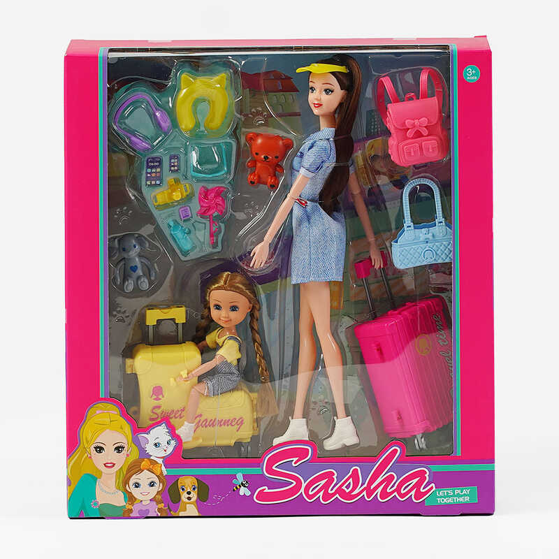 Набір ляльок 51814 (30/2) висота 29 см, 2 ляльки, валізи, аксесуари, в коробці