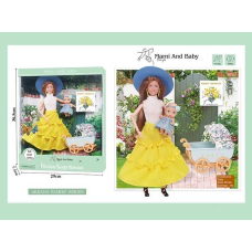 Набір ляльок A 790-3 (24/2) висота 30 см, немовля, зйомне взуття, капелюх, аксесуари, візочок, в коробці