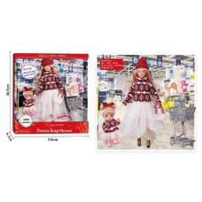 Набір ляльок A 808 A (24/2) 30 см, 2 ляльки, аксесуари, взуття, візок для покупок, в коробці