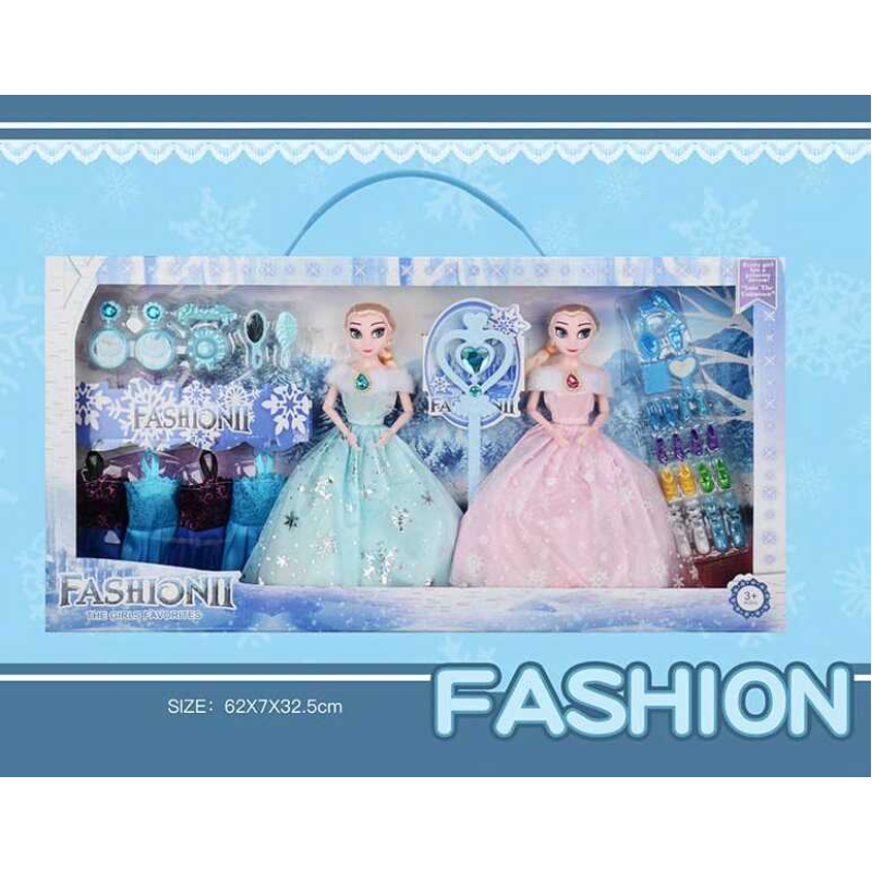 Набір ляльок DX 62 B (20/2) висота 26 см, 2 ляльки, шарнірні суглоби, аксесуари, одяг, взуття, в коробці