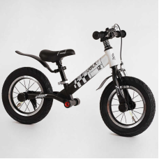 Велобіг Corso “Skip Jack“ 11057 (1) ЧОРНО-БІЛИЙ, надувні колеса 12“, сталева рама з амортизатором, ручне гальмо, підніжка, в коробці