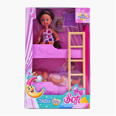Набір ляльок Sofi 72613 (72/2) “Ночівля у подружки”, 2 ляльки, двоповерхове ліжко, висота ляльяки 11 см, в коробці