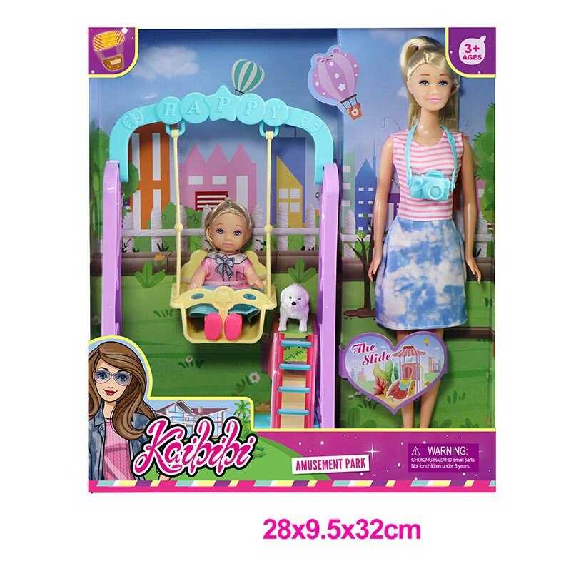 Набір ляльок WG 230 (24/2) 30 см, лялька-дитина, аксесуари, гойдалка, в коробці