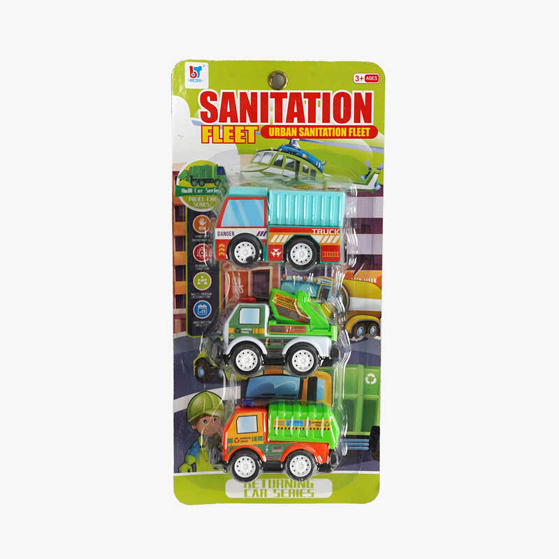 Набір машин 08-108 (108/2) “Санітарна служба”, 3 машинки, інерція, на листі