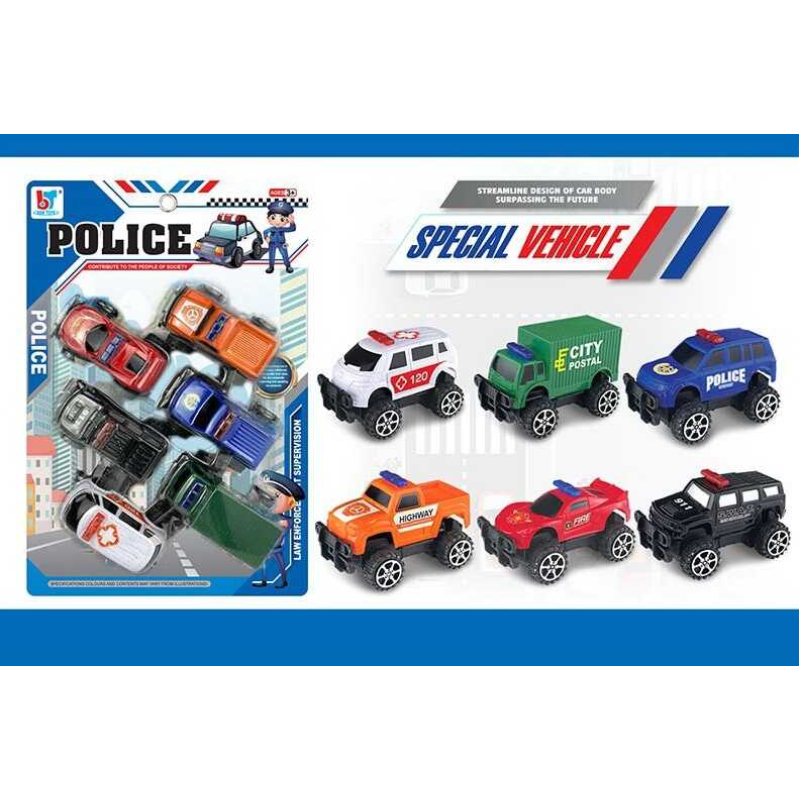 Набір машин 08-32 (96/2) 6 машинок в наборі, інерція, на листі