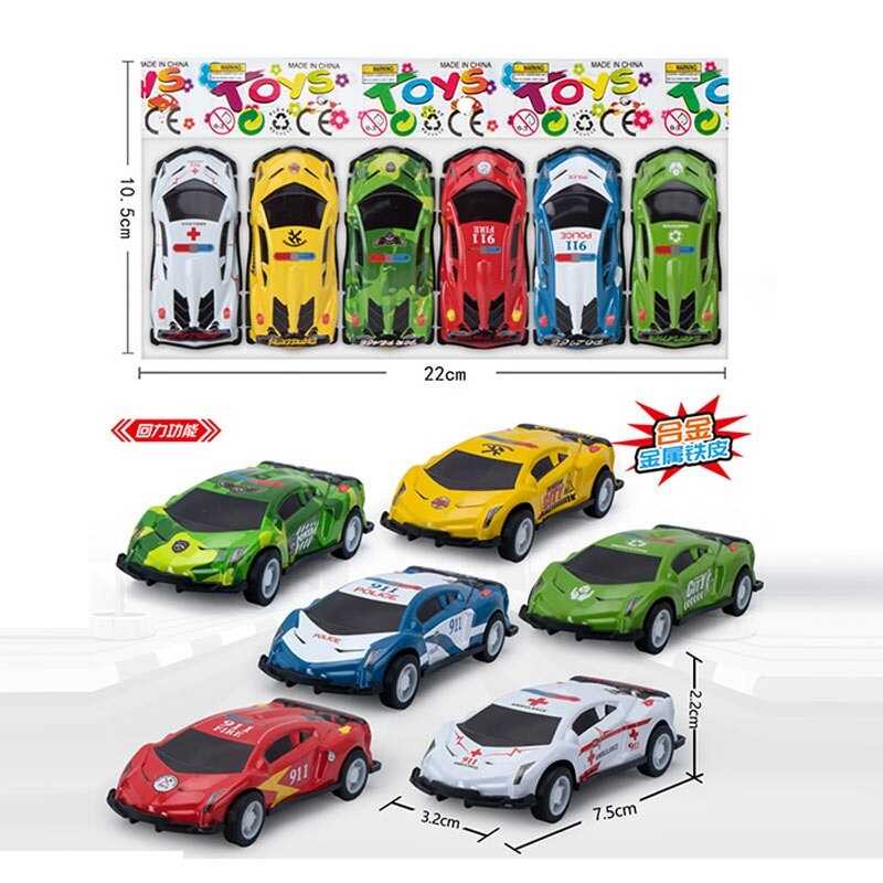 Набір машин 123-2 G (480/2) 6 штук, металопластикові, інерція, в пакеті