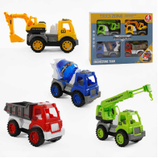 Набір машин 171-9 (36/2) “Спецтехніка“, 4 штуки, інерція, рухомі елементи, в коробці