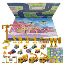 Набір машин 1788 (10) “Будівельна техніка”, адвент-календар, 24 комірки, машинки, ігрове поле, фігурки, в коробці