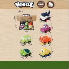 Набір машин 2685 B (24/2) ЦІНА ЗА 6 ШТУК В БЛОЦІ, вінілові, знімний корпус, інерційний механізм, прогумовані колеса, в коробці