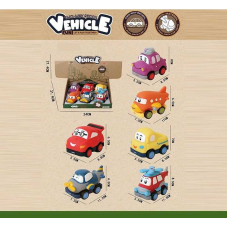 Набір машин 2685 C (24/2) ЦІНА ЗА 6 ШТУК В БЛОЦІ, вінілові, знімний корпус, інерційний механізм, прогумовані колеса, в коробці