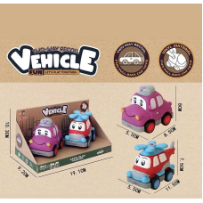 Набір машин 2686 E1 (60) 2 штуки, вінілові, знімний корпус, інерційний механізм, прогумовані колеса, в коробці