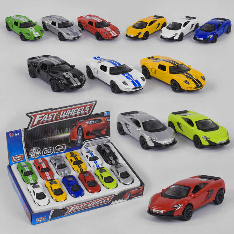 Набір машин 6590 D (24) “Play Smart“, металопластик, ЦІНА ЗА 12 ШТУК В БЛОЦІ