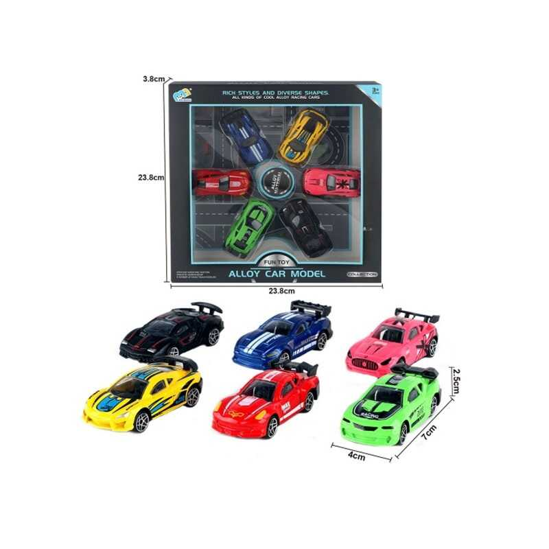 Набір машин 6618 (96/2) 6 штук,6 штук, металопластик, інерція, в коробці