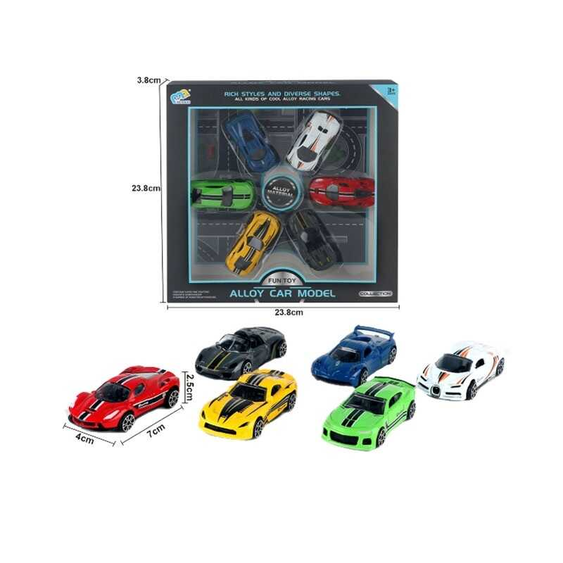 Набір машин 6619 (96/2) 6 штук, металопластик, інерція, в коробці