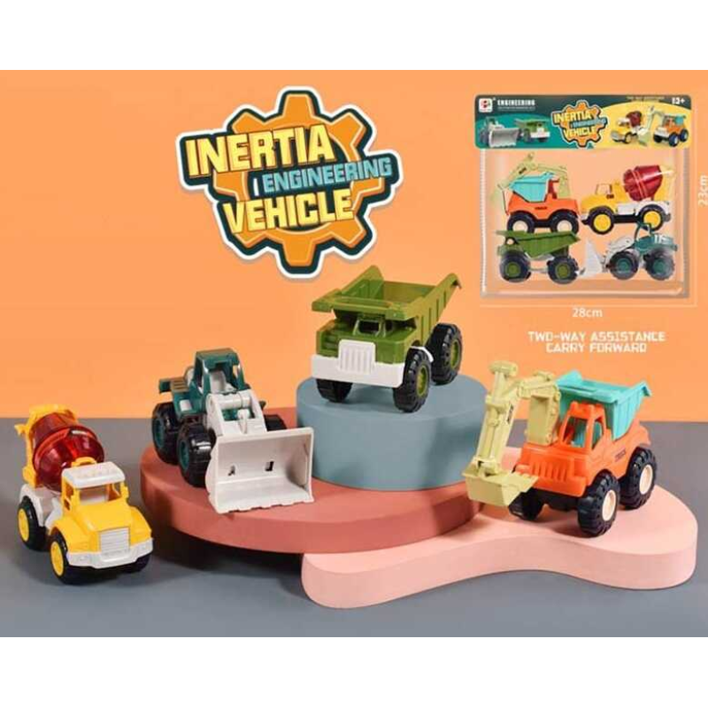 Набір машин 676 А (72/2) “Спецтехніка“, інерція, рухомі деталі, 4 штуки в пакеті