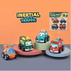 Набір машин 680 A (72/2) 4 шт, міський транспорт, інерція,  в пакеті