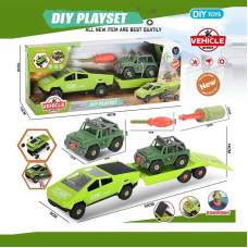 Набір машин 7654 B5C (24) 2 машинки-конструктори, причіп, 2 викрутки, в коробці