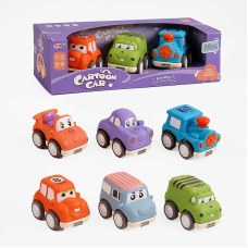 Набір машин 817 B 4B (72/2) 2 види, 3 штуки, інерційний механізм, підсвічування, гумовий корпус, в коробці