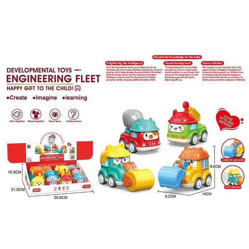 Набір машин BM 2607 (24/2) ЦІНА ЗА 8 ШТУК В БЛОЦІ, “Спецтехніка“, інерція, рухомі елементи, в коробці