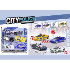 Набір машин BQ 600-49 (96/2)  4 штуки, поліція, інерція, на листі