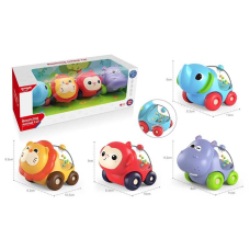 Набір машин HE 8068 (36/2) “Тваринки”, 4 штуки, маленькі кульки, в коробці