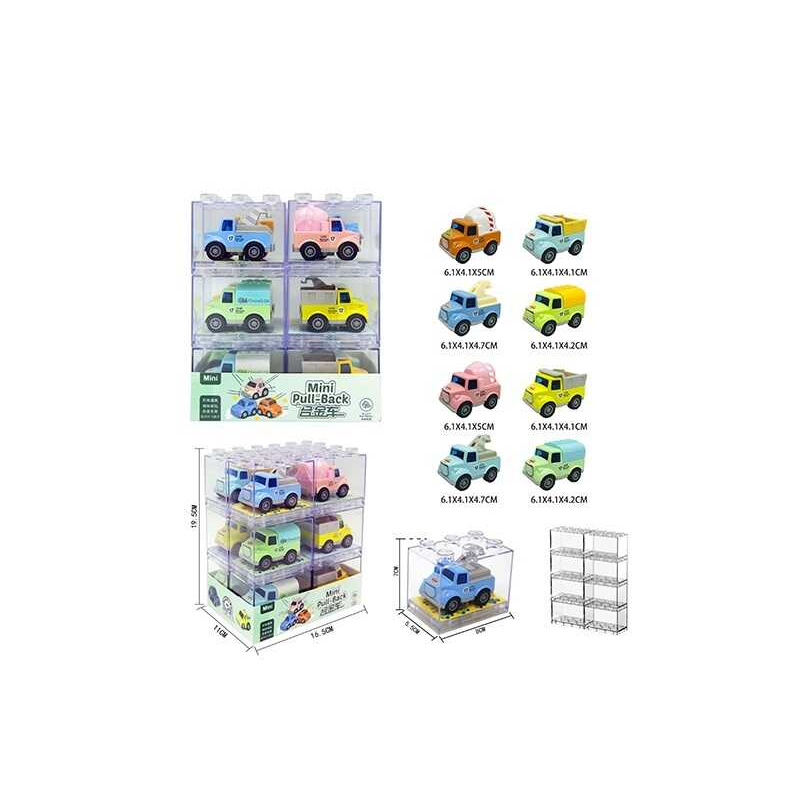 Набір машин J 821 A (12) ЦІНА ЗА 12 ШТУК В БЛОЦІ, металопластик, інерція, у боксі