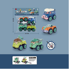 Набір машин JD 1899-13 A (48) 4 шт., конструктор з викруткою, у пакеті