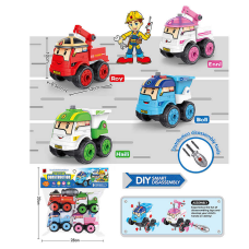 Набір машин JD 1899-2 A (48) 4 шт., конструктор з викруткою, у пакеті