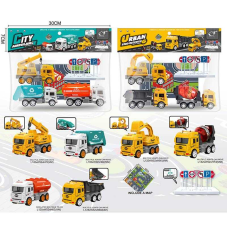 Набір машин JW 567-046 (96/2) “City Truck”, 2 види, інерція, 3 машинки, килимок, в пакеті