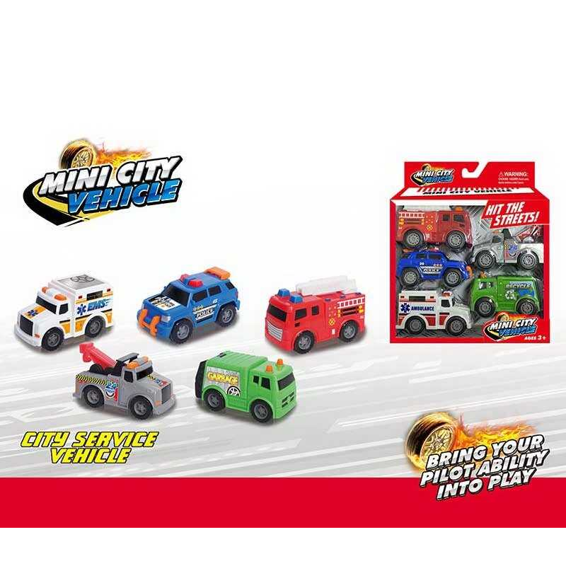Набір машин MY 102 (48/2) 5 штук, пожежна машина, сміттєвоз, евакуатор, поліційна машина, швидка допомога, в коробці Набір машин MY 102 (48/2) 5 штук, пожежна машина, сміттєвоз, евакуатор, поліційна машина, швидка допомога, в коробці