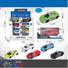 Набір машин QZ 43 J (16/2) ЦІНА ЗА 24 ШТУКИ В БЛОЦІ, 6 видів, “Поліція“, металопластик, інерція