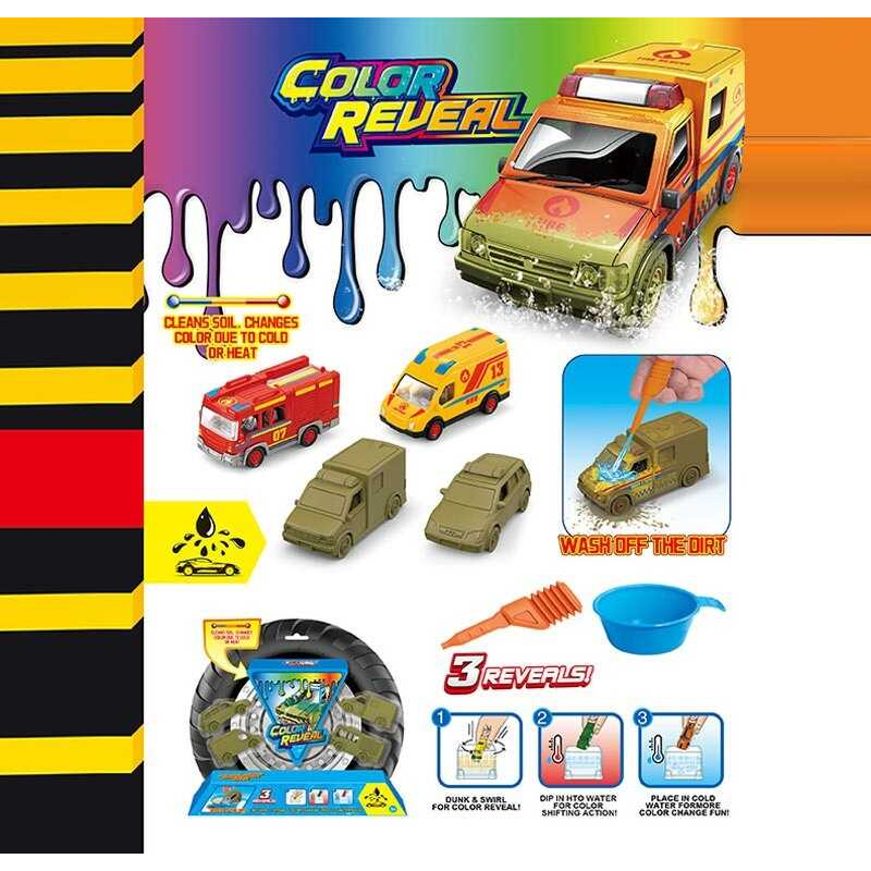 Набір машин SK-X 12 (72) 4 машинки, металопластик, змінюють колір, черпак, піпетка, на листі