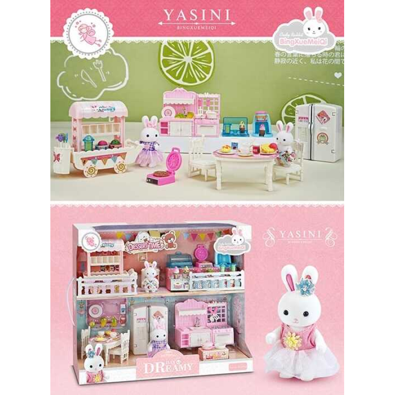 Набір меблів 6626 (12) кав“ярня, 2 флоксові фігурки зайченят, в коробці