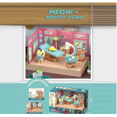 Набір меблів HY 109 C1 (60/2) “Медичний кабінет”, підсвічування, мелодії, фігурки тварин, муляжі медичних інструментів, меблів та обладнання, в коробці