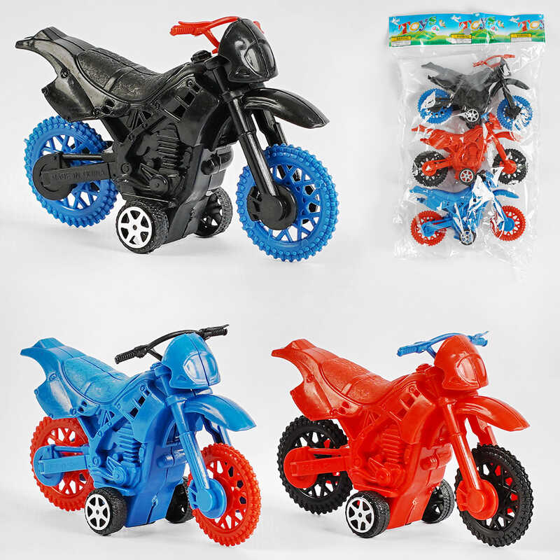 Набір мотоциклів 877-21 (600/2) 3шт, інерційний механізм, у пакеті 