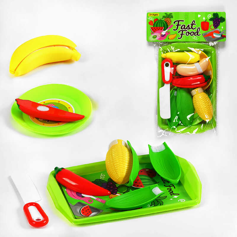 Набір овочів M 116 (360/2) на липучках, таця, ніж, фрукти, тарілка, у пакеті