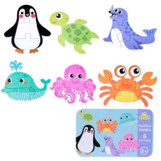Набір пазлів С 58637 (60) “Морські мешканці“, 6 картинок, в коробці