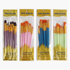 Набір пензлів C 60806 (600) 10 пензлів, 4 види, в пакеті, ВИДАЄТЬСЯ ТІЛЬКИ МІКС ВИДІВ