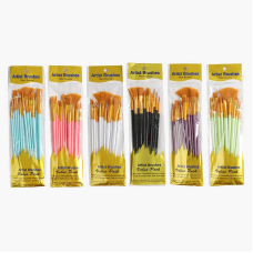 Набір пензлів C 71900 (600) 12 штук, в пакеті, ВИДАЄТЬСЯ ТІЛЬКИ МІКС ВИДІВ