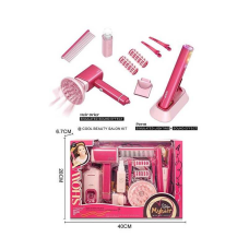 Набір перукаря 2802-4 (36/2) підсвічування, функціональний фен з підставкою, затискачі, 2 насадки, гребінець, бігуді, пляшечка з розпилювачем, резинки, в коробці